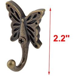 uxcell Metal Home Butterfly Design Vintage Style Clothes Hanger Hook 3 Pcs Bronze Tone