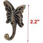 uxcell Metal Home Butterfly Design Vintage Style Clothes Hanger Hook 3 Pcs Bronze Tone