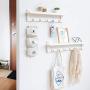 WZP Clothing Display Rack Hanger Wall Hanging Wall Bedroom Bag Rack,Entrance Hall Porch Hook Wall Coat Rack Floor Entry Rack White/White / 87CM