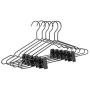 Metal Wire Clothes Hangers Adjustable Clips, Non Slip Space Saving Multifunction for Pants Sweater Jackets Shirts Scarfs Sling Clothes-Black 20-Pack