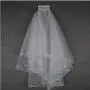 Sparkle Two Layer Short Wedding Veil White Beaded Edge Elbow Length Soft Tulle Accessoire Wedding Bridal Veils With Comb WHITE 75cm Sparkle Two Layer Short Wedding Veil White Beaded Edge Elbow Length Soft Tulle Accessoire Wedding Bridal Veils With Comb WHITE 75cm