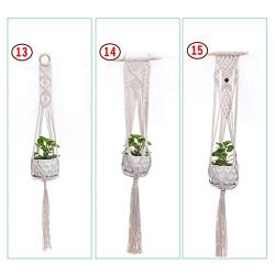 Flosky 3pcs/Set Handmade Macrame Plant Hanger Indoor Outdoor Rope Hanging Basket Net