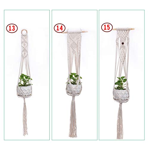 Flosky 3pcs/Set Handmade Macrame Plant Hanger Indoor Outdoor Rope Hanging Basket Net