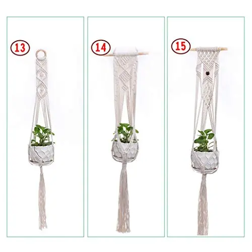 Flosky 3pcs/Set Handmade Macrame Plant Hanger Indoor Outdoor Rope Hanging Basket Net Flosky 3pcs/Set Handmade Macrame Plant Hanger Indoor Outdoor Rope Hanging Basket Net