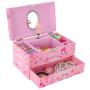 SONGMICS Ballerina Music Jewelry Boxes Storage Case with Drawer, Gift for Little Girls, Princess and Butterfly, Pink UJMC003