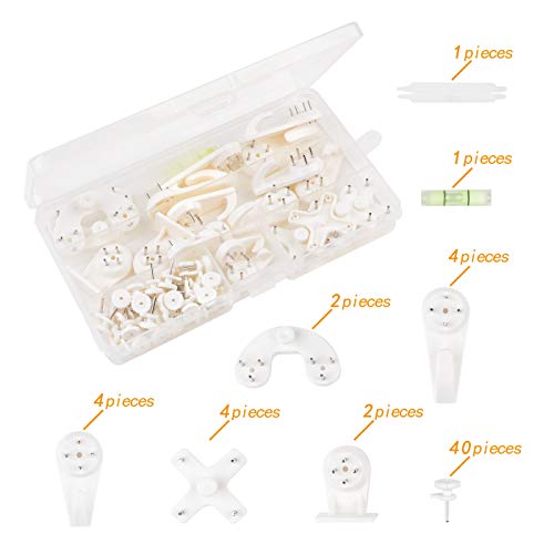 43Pcs Invisible Nail Screws Wall Hooks No Trace Picture Hangers Traceless Photo Hook Hardwall Drywall Picture Hooks Multi Function Heavy Duty Picture Art Painting Frame Hanger (35Lbs,6Types) 43Pcs Invisible Nail Screws Wall Hooks No Trace Picture Hangers Traceless Photo Hook Hardwall Drywall Picture Hooks Multi Function Heavy Duty Picture Art Painting Frame Hanger (35Lbs,6Types)