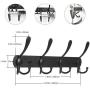 BAOEF Coat Hat Hook,Metal Robe Rail Rack Towel Hanger with Flared Tri-Hook,Colset Organizer for Home,Entryway,Office,Keys,Scarf,Jacket,Backpack,Wall Mounted,Black,2 Packs