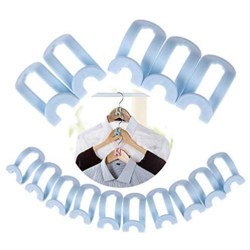 Mini Clothes Hangers 5/15pcs Creative Easy Hook Closet Organizer Storage Rack Hanger Holder for Closet Home & Living (Blue, 15pcs)