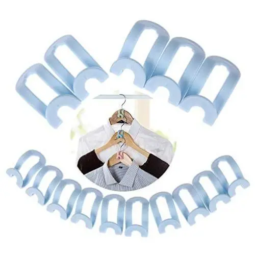 Mini Clothes Hangers 5/15pcs Creative Easy Hook Closet Organizer Storage Rack Hanger Holder for Closet Home & Living (Blue, 15pcs)