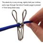 Strong Durable Metal Polished Wire Clothespins Clip,Anti-Rust Pin Hanger Clip for Home Kitchen Hook,Outdoor Laundry Clothes Drying,Bag Sealing,Office File Pin,Photos Paper Pegs Craft Clips 10 Pack