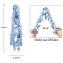 Foldable Clip and Drip Hanger, Socks Hanger Underwear Hanger with 36 Clothespins & Wind-Proof Hook, Hanger for Drying Towels, Bras, Baby Clothes, Plastic Laundry Sock Drying Hanger, Large Blue