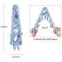 Foldable Clip and Drip Hanger, Socks Hanger Underwear Hanger with 36 Clothespins & Wind-Proof Hook, Hanger for Drying Towels, Bras, Baby Clothes, Plastic Laundry Sock Drying Hanger, Large Blue