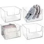mDesign Plastic Open Front Closet Home Storage Organizer Bin Boxes Container - for Bedroom, Cube Furniture Shelving Units - Holds Mens, Womens, Kids Clothing, Accessories - 12&quot Wide - 4 Pack - Clear