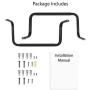 Wall Mounted Adjustable Durable Steel Clothes Rack Set of 2 Drying and Hanging Closet Bar Rail Organizer (Black)