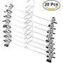 20pcs Stainless Steel Clip Stand Clothes Hanger Household Clothes Coat Skirt Dress Blouse Metal Hangers Hooks Decoration