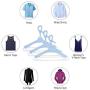 Heavy Duty Extra Wide Hanger Adjustable Shoulder 15.7"-26.5" Drying Hanger with Wind-Proof Swivel Hook 3 Pack, Sturdy Large Hangers for Wide Shirts, Polos, Tops, Cardigans, Heavy Winter Coats, Blue