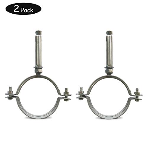 YUEPIN 2 Pack Pipe Strap Support Ring Hanger Clamp 304 Stainless Steel Adjustable Clamp (6-5/16"(160mm))