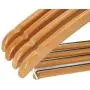 Nature Smile Contoured Wooden Hangers Sturdy Wood Suit Coat Hangers with Locking Bar Chrome Hook Pack of 5 (Natural)