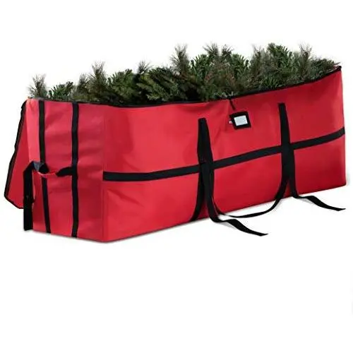 Extra Wide Opening Christmas Tree Storage Bag - Fits Up To 9 ft. Tall Artificial Disassembled Trees, Durable Straps & Reinforced Handles - Holiday Xmas, 600D Oxford Duffle Bag - 5 Year Warranty, Red Extra Wide Opening Christmas Tree Storage Bag - Fits Up To 9 ft. Tall Artificial Disassembled Trees, Durable Straps & Reinforced Handles - Holiday Xmas, 600D Oxford Duffle Bag - 5 Year Warranty, Red