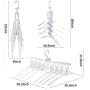 Buyplus Clothes Folding Travel Hangers - Magic Garment Collapsible Camping Hanger, 360°Rotating Space Saving Clothing Storage for Home Multi-Function Portable Retractable Non Slip Plastic Drying Rack