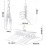 Buyplus Clothes Folding Travel Hangers - Magic Garment Collapsible Camping Hanger, 360°Rotating Space Saving Clothing Storage for Home Multi-Function Portable Retractable Non Slip Plastic Drying Rack