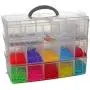 Bins & Things Stackable Storage Container with 30 Adjustable Compartments, Clear, X-Large