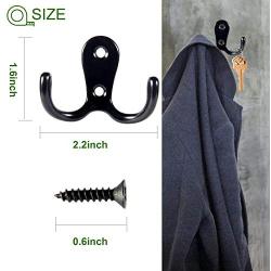 21 Pack Coat Hooks, POZEAN Hooks for Hanging with 42pcs Screws, Black Towel Hooks Wall Hooks for Hanging Coat Scarf, Bag, Towel, Key, Cap, Cup, Hat and More