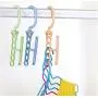 10pcs Random Color Plastic Coat Hangers Windproof Organizer Hook Fixed Holder Buckle 5 Circle Anti-Slip Hanger Storage Racks Clothes Hanger
