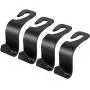 Car Seat Headrest Hook 4 Pack Hanger Storage Organizer Uiversal for Handbag Purse Coat fit Universal Vehicle Car Black S Type