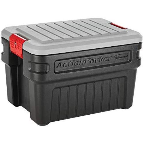 Rubbermaid ActionPacker? 24 Gal Lockable Storage Bins Pack of 2, Industrial, Rugged Storage Containers with Lids Rubbermaid ActionPacker? 24 Gal Lockable Storage Bins Pack of 2, Industrial, Rugged Storage Containers with Lids