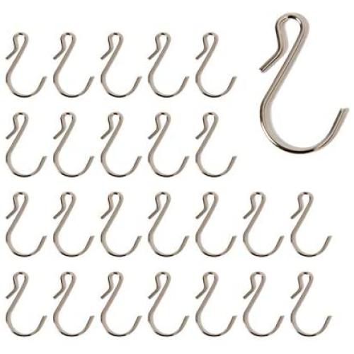 yalansmaiP 40Pcs S Hooks Stainless Steel S Shaped Metal Hooks Connectors Heavy-Duty Hanging Hooks S Clip Hangers for Indoor and Outdoor Hanging, 1.7”/4.3cm, Silver