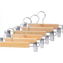 10pcs high-Grade Solid Wood Clothes Hanger Retro Skirt Hanger Holder Kids Trousers Closet Organizer with Pant Clips