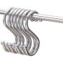 Anmas 10pcs X-Large S Shaped Utility Hooks 4.92 inch (125mm) Stainless Steel Metal Hangers Hanging Hooks Universal for Clothes Coat Bags Towels Kitchen, Work Shop, Bathroom, Garden