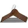 Home Basics 5 Pack Wooden Non-Slip Suit Hangers with Pants Bar ? Smooth Finish Solid Wood Coat Hanger 360° Swivel Hook and Cut Notches for Jacket, Pant, Dress Clothes Hangers (Oak) Home Basics 5 Pack Wooden Non-Slip Suit Hangers with Pants Bar ? Smooth Finish Solid Wood Coat Hanger 360° Swivel Hook and Cut Notches for Jacket, Pant, Dress Clothes Hangers (Oak)