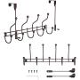 HapiRm Over The Door Hooks, Door Hanger Over The Door Towel Rack with 9 Organizer Hooks for Coat,Bag,Robe,Towel.(Brown)
