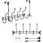 HapiRm Over The Door Hooks, Door Hanger Over The Door Towel Rack with 9 Organizer Hooks for Coat,Bag,Robe,Towel.(Brown)