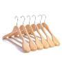 Nature Smile 16.15(41CM) Ladies Wooden Suit Hangers - 6 Pack - Wood Coat Hangers,Jacket Outerwear Shirt Hangers,360 Degree Swivel Hooks & Anti-Slip Bar with Screw(Natural)