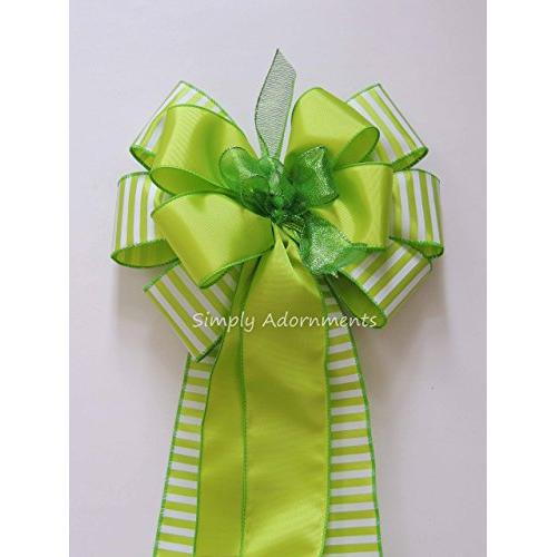 Lime Green Spring Wreath Bow Green Easter Door hanger Bow Easter Gift Basket Bow Spring Easter Swag Bow Green Bridal Shower Party Decorations