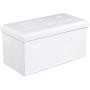 SONGMICS 30 Inches Faux Leather Folding Storage Ottoman Bench, Storage Chest Footrest Coffee Table Padded Seat, White ULSF106