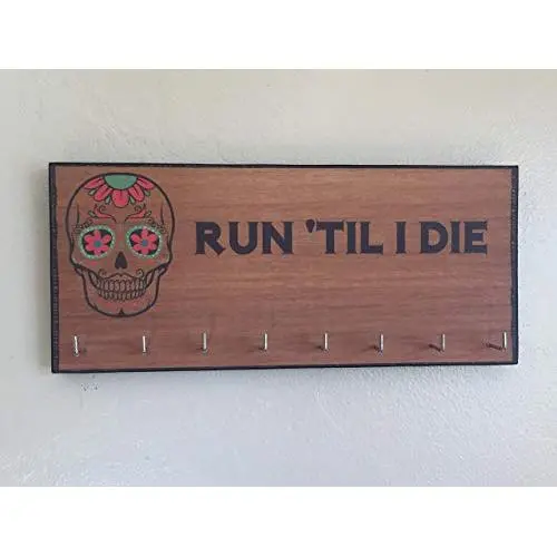 Race Medal Holder/Running Medal Hanger -RUN TIL I DIE. Wood Wall Mounted Medal Organizer Race Medal Holder/Running Medal Hanger -RUN TIL I DIE. Wood Wall Mounted Medal Organizer