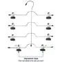 HOMEIDEAS Space Saving Pants Hangers, 4 Tier Kids Pants/Skirt Hangers with 8 Clips Adjustable - Metal Multi Layers Non Slip Trousers Hangers for Skirts Pants Slacks Jeans, Pack of 4