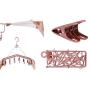 Trycooling Aluminum Alloy Foldable Clip and Drip Hanger Clothes Drying Rack with 12 Clothespins for Towels/Socks/Underwear (Rose Gold)