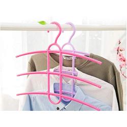 10pcs Random Color Creative Home Three-Layer Hangers 4 Colors Three Layer Anti-Skid Plastic Clothes Hanger for Household Pants Rack Hangers