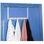 SKOLOO Over The Door Hook Rack, Stainless Steel Over Door Hook - 6 Coats Hooks, Back of Door Hook Over Door Hangers for Hanging Clothes, Coat, Towel, Robes, Purse, Silver