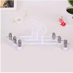 10pcs Multifunction Adjustable Clip Kids Space Saving Trouser Anti Slip Rack Stand Skirt Home Organizer Clothes Hanger Holder Random Color