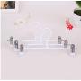 10pcs Multifunction Adjustable Clip Kids Space Saving Trouser Anti Slip Rack Stand Skirt Home Organizer Clothes Hanger Holder Random Color