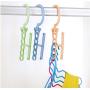 10pcs Random Color 5Hole Practical Clothes Hanger Rack Space Saver Organizer Wonder Clothing Hook Magic Hanger Closet Organizer Space Save