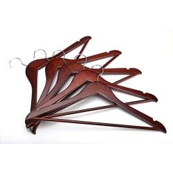 Wood Hangers , Multipurpose High-grade Solid Wood Suit Hangers,walnut Finish, Coat Hanger with Round Bar , 20-pack