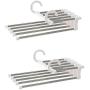 Hli-SHJHsmu 2PCS Closet Organizer Space Saver Clothing Rack Stainless Steel Multifunction Pants Rack Magic Hanger Clothes Hook Closet Rack