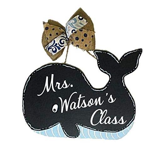 Whale Door Hanger, Personalized Teachers Name Gift, Back to School, Classroom Decor, Ocean Theme Wood Sign Whale Door Hanger, Personalized Teachers Name Gift, Back to School, Classroom Decor, Ocean Theme Wood Sign